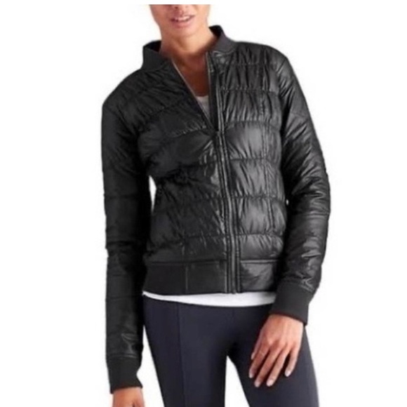 athleta black puffer jacket
